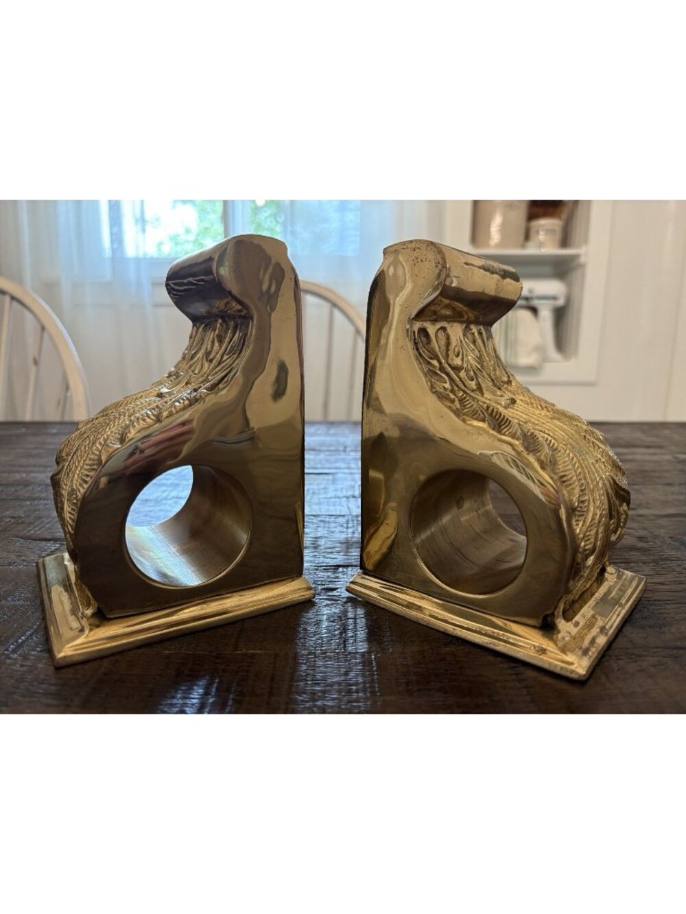 Vintage Mid-Century Ornate  Brass Wall Mount Drapery Curtain Corbel Bookend